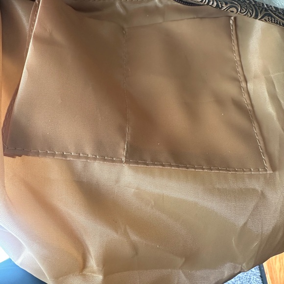 Western Style tooled Floral Faux Leather with Rhinestone buckle shoulder bag - Picture 14 of 15